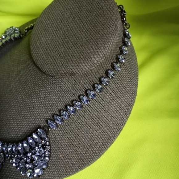 Baublebar goldtone rhinestone necklace statement runway - Picture 7 of 7